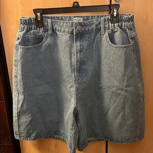 Shiny By Nature Baggy Blue Denim Shorts